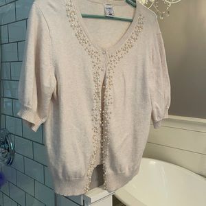 Old Navy Cardigan Faux Pearl Accents/Buttons XL